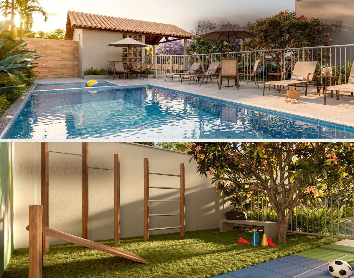 ÁÁrea de lazer com piscina